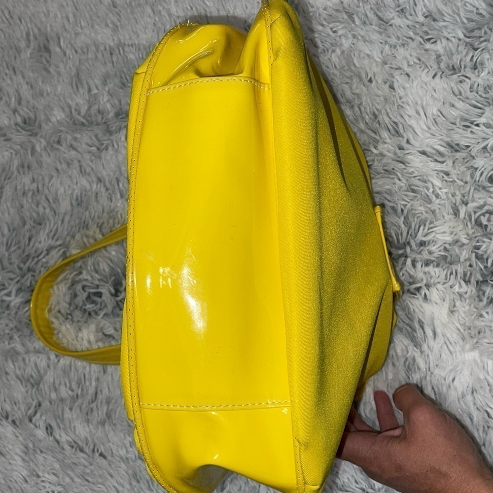 Isaac Mizrahi yellow canvas and vinyl bag - Picture 8 of 8
